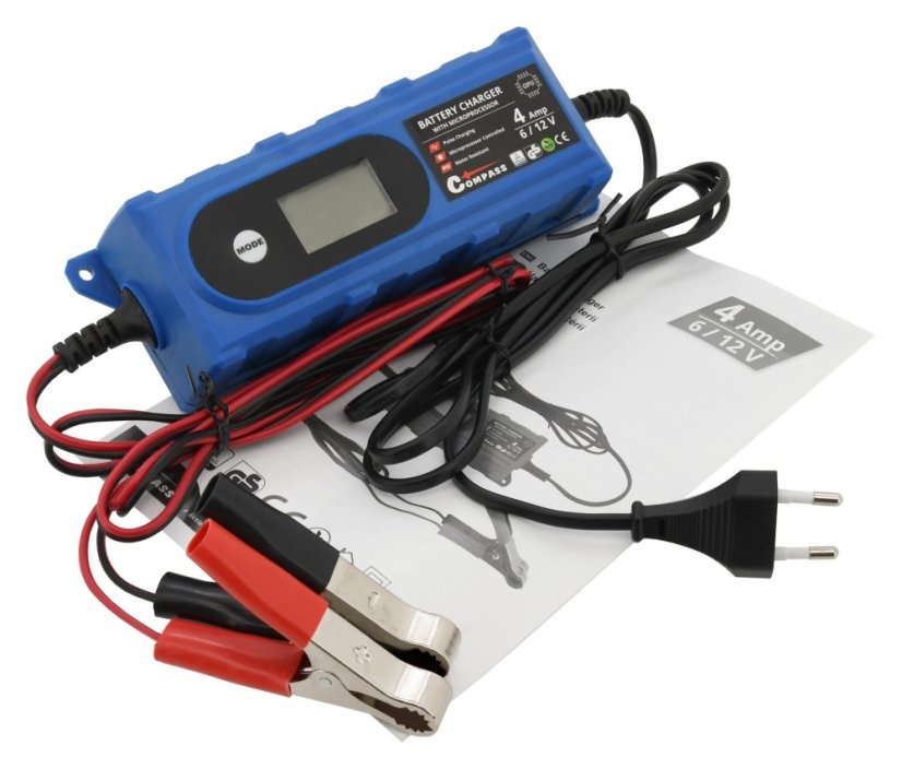 COMPASS 07146 Nabíječka mikroprocesor 4Amp 6/12V PB/GEL LCD display