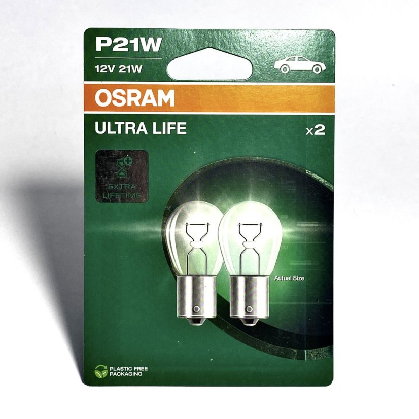 OSRAM Ultra Life P21W 12V 21W BA15s 2ks 7506ULT-2BL