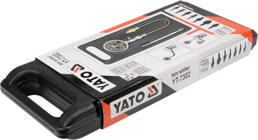 YATO YT-7302 Měřící přístroj kompresního tlaku (sada)