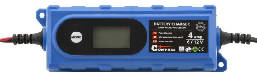 COMPASS 07146 Nabíječka mikroprocesor 4Amp 6/12V PB/GEL LCD display